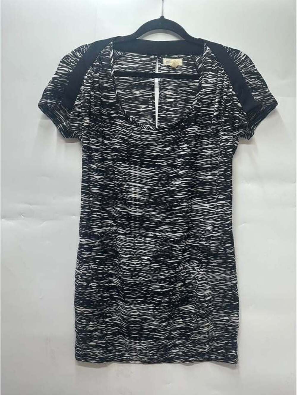Silence + Noise Black and White Patterned Mini Dress, Size S